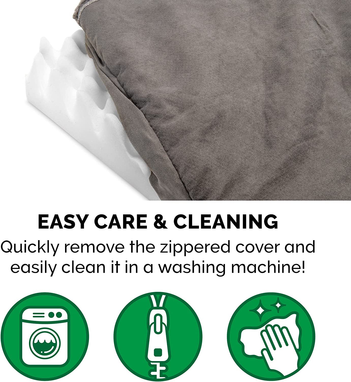 Orthopedic Dog Bed for Medium/Small Dogs W/ Removable Washable Cover, for Dogs up to 35 Lbs - Berber & Suede Blanket Top Mattress - Gray, Medium