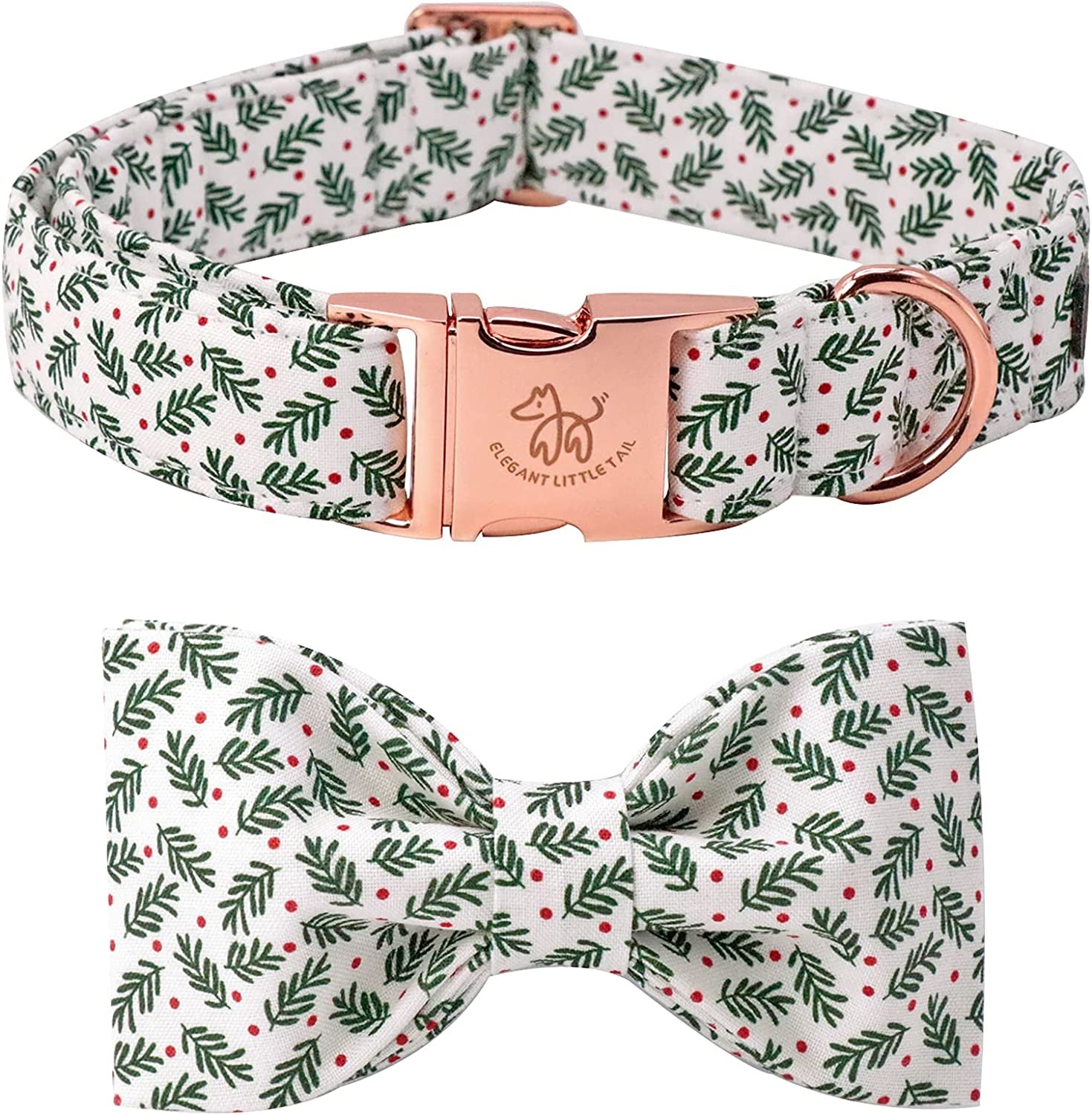 Christmas Dog Collar, Pet Collar Soft with Comfy Bowtie Dog Collars Holiday Adjustable Pet Gift Collars for Small Medium Large Dogs