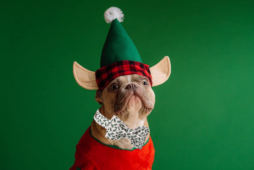 Christmas Dog Collar, Pet Collar Soft with Comfy Bowtie Dog Collars Holiday Adjustable Pet Gift Collars for Small Medium Large Dogs